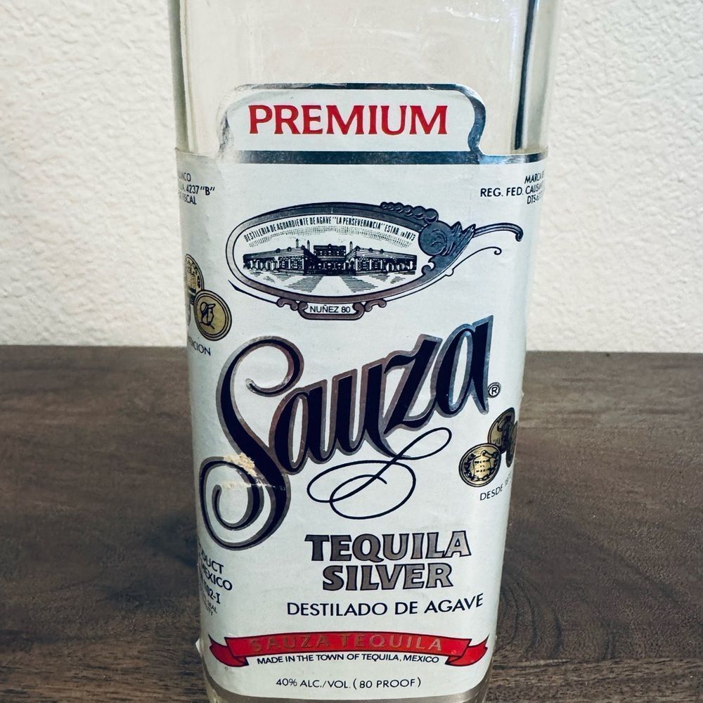 Vintage Sauza Silver Tequila Empty Bottle